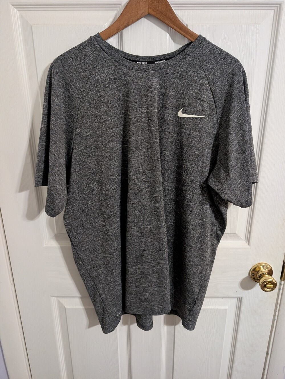 Nike Swim Mens Shirt Performance Hydroguard Swim UPF 40+ DriFit Bllue Size XXL